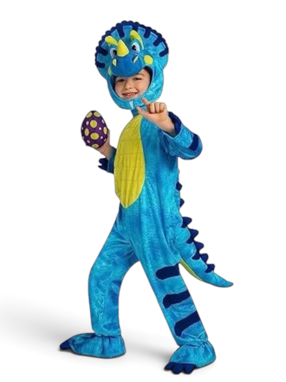 Spooktacular Creations Blue Triceratops Dinosaur Plush Halloween Costume w/ Egg